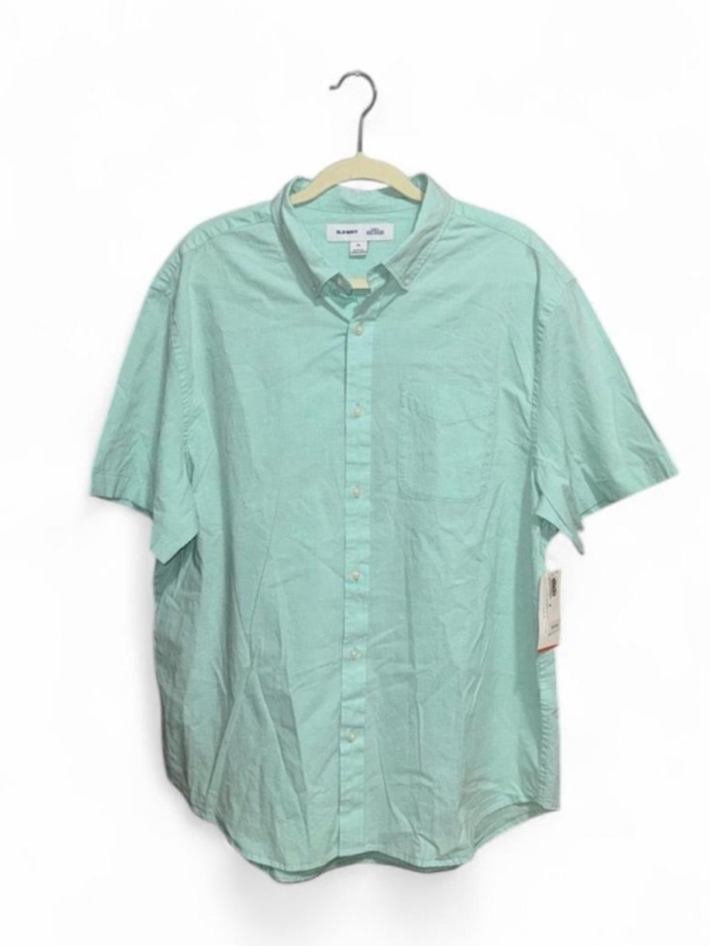 NWT Old Navy Aqua Blue Slim Fit Built in Flex Button Down Shirt Men’s Size XL